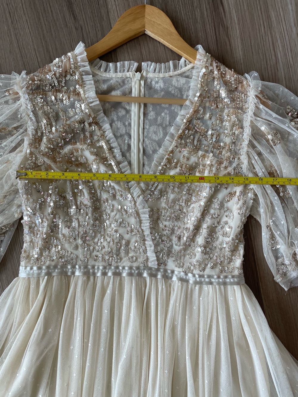 Needle & Thread Blush Ivory Embroidered Tulle Midi Dress - Picture 8 of 10
